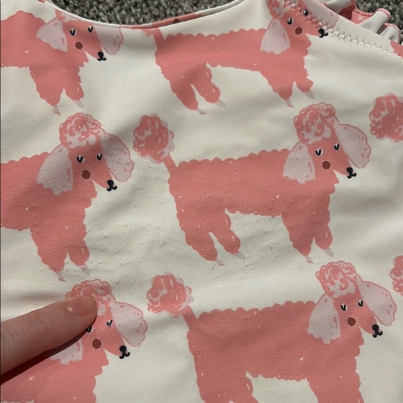 Pink Poodle Print Swimsuit - Picture 2 of 4